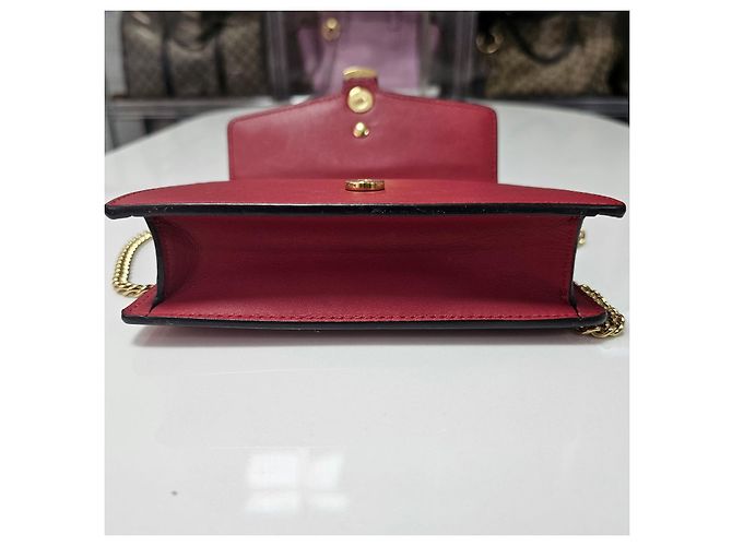 Gucci Silvi Pelle Super Mini Catena Rossa Rosso - vista 6