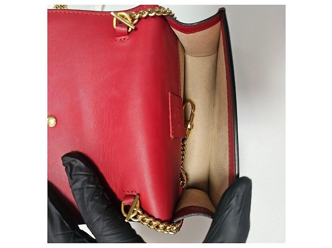Gucci Silvi Pelle Super Mini Catena Rossa Rosso - vista 8