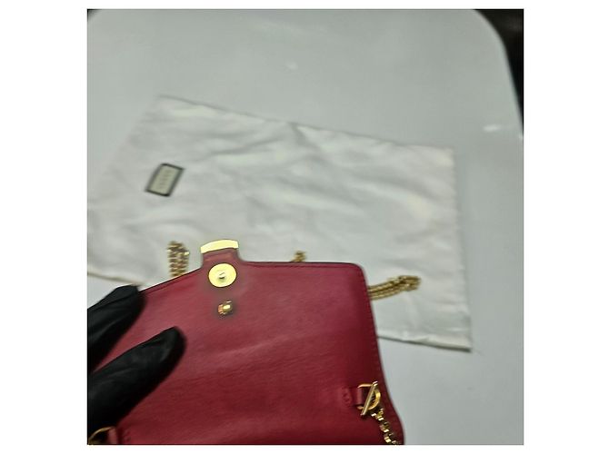 Gucci Silvi Pelle Super Mini Catena Rossa Rosso - vista 9