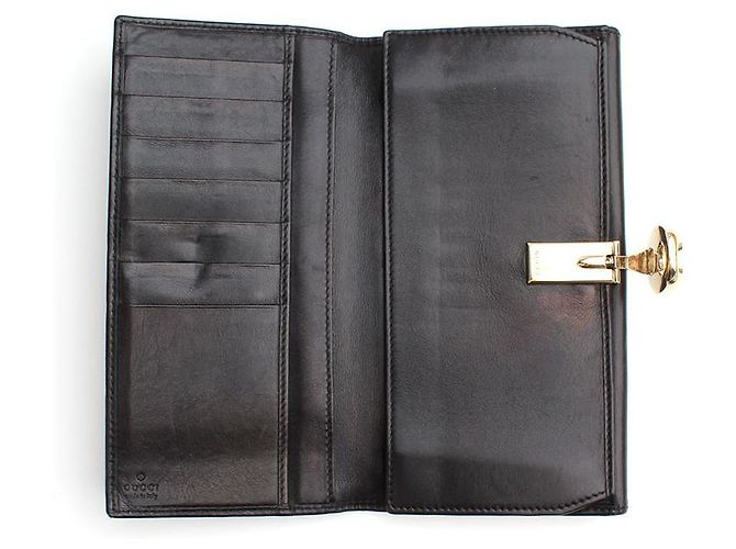 Gucci Sima Schwarze Jacquard Lange Brieftasche - Ansicht 3