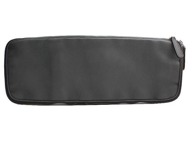 Gucci Große graue Leder-Clutch für Herren Braun - Ansicht 2