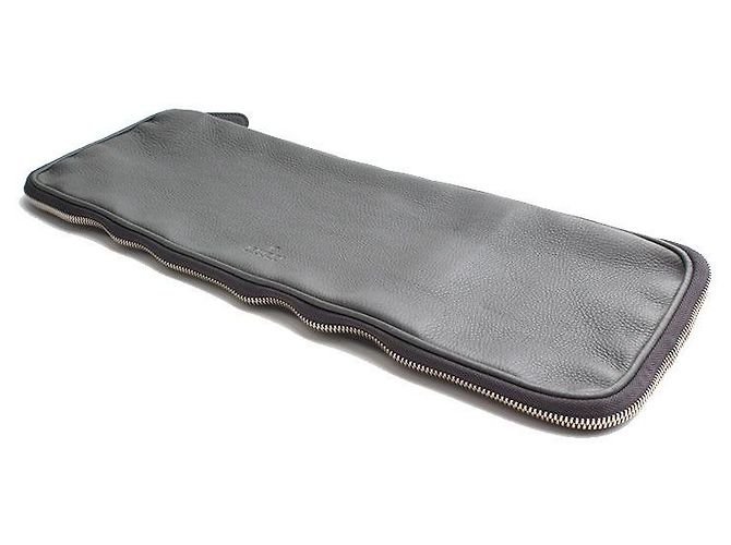 Gucci Große graue Leder-Clutch für Herren Braun - Ansicht 3