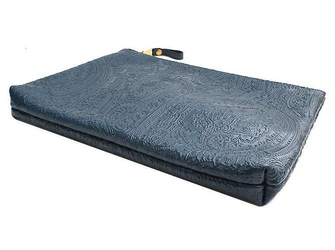 Etro Clutch in pelle paisley verde teal - vista 4