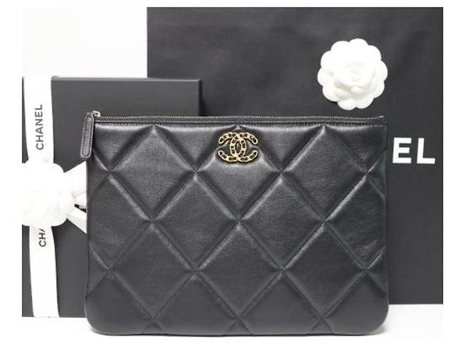 Chanel 19 Pochette Chanel Media Nera Nero - vista 6