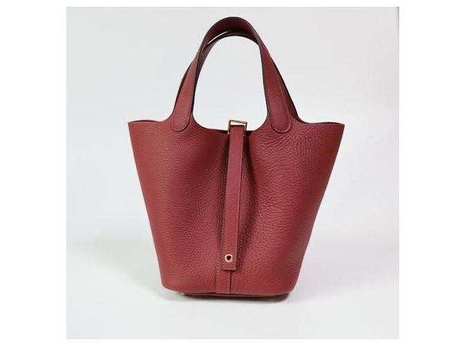 Hermès Picotin PM Picotin Lock Rosso Cenere Hardware Oro timbrato Nuovo Set Completo D'oro - vista 2