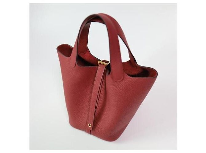 Hermès Picotin PM Picotin Lock Rosso Cenere Hardware Oro timbrato Nuovo Set Completo D'oro - vista 3