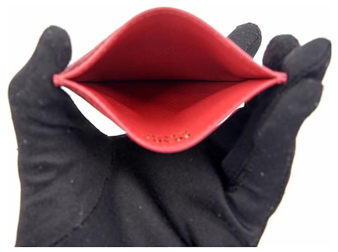 Saffiano Prada Triangular Logo Card Holder Red - view 7