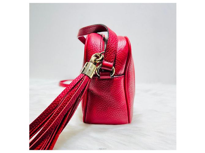 Gucci Soho Gold Tassel Disco Crossbody Bag Rosso - vista 4