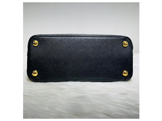 Prada Borsa a spalla Saffiano Lux con doppia zip Nero - vista 5