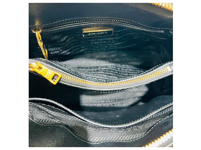 Prada Borsa a spalla Saffiano Lux con doppia zip Nero - vista 6