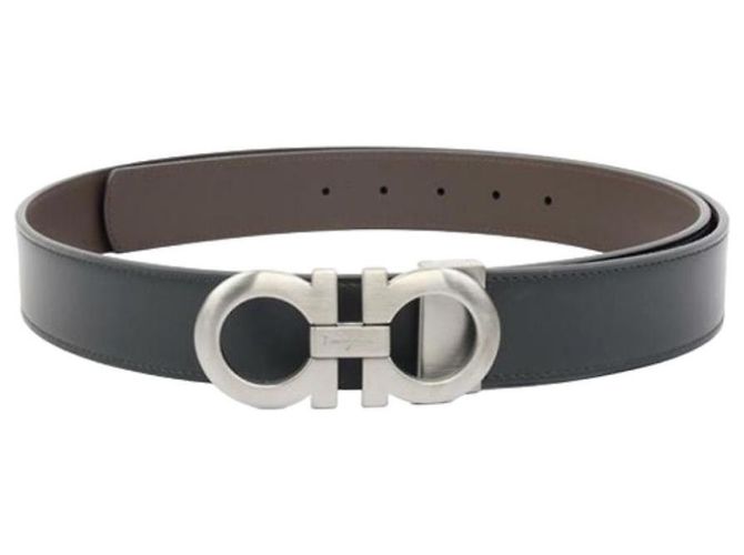 Salvatore Ferragamo Reversible Gancini Belt Black Dark Brown - view 5