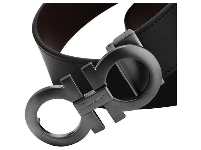 Salvatore Ferragamo Reversible Gancini Belt Black Dark Brown - view 7