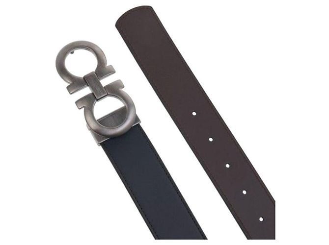 Salvatore Ferragamo Reversible Gancini Belt Black Dark Brown - view 9
