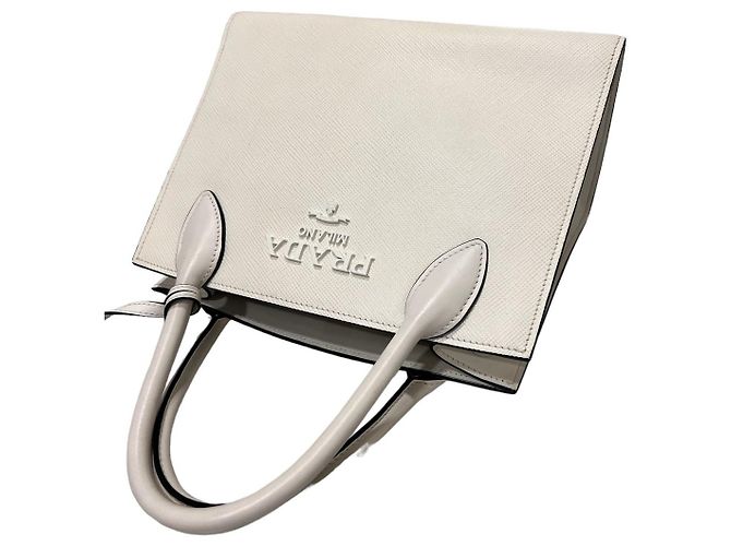 Prada Bolso Tote Saffiano Monocromático Blanco - vista 7