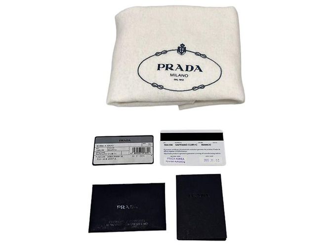 Prada Bolso Tote Saffiano Monocromático Blanco - vista 8