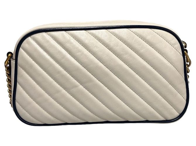 Gucci Borsa a spalla GG Marmont trapuntata bianca Bianco - vista 4