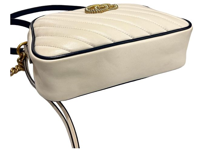 Gucci Borsa a spalla GG Marmont trapuntata bianca Bianco - vista 5