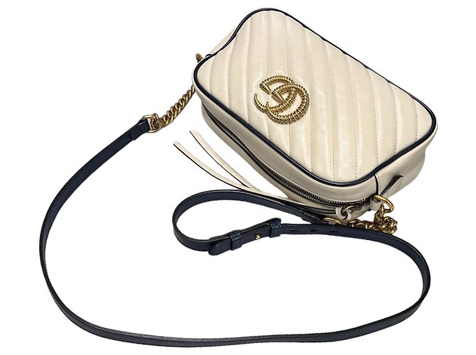 Gucci Borsa a spalla GG Marmont trapuntata bianca Bianco - vista 6
