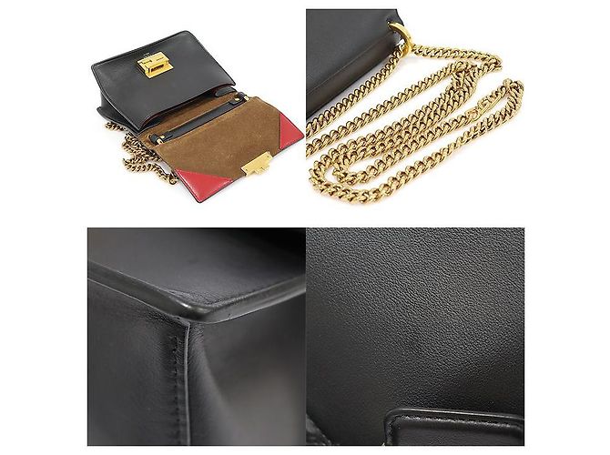 Fendi Kan Small Shoulder Bag in Black Calfskin Nero - vista 6