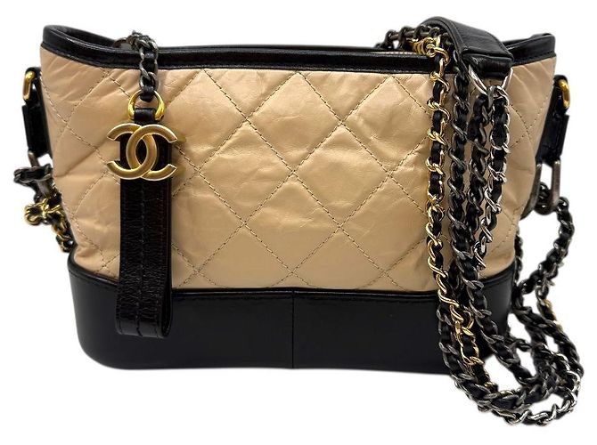 Chanel Bolsa de ombro hobo Gabrielle pequena corrente bege Marrom - vista 2