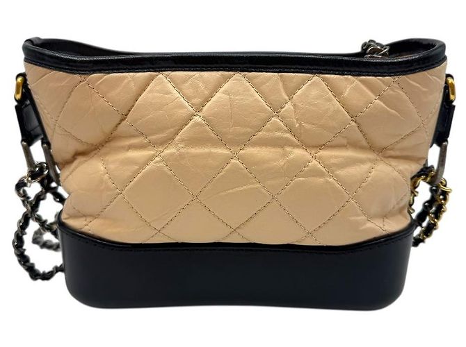 Chanel Bolsa de ombro hobo Gabrielle pequena corrente bege Marrom - vista 4