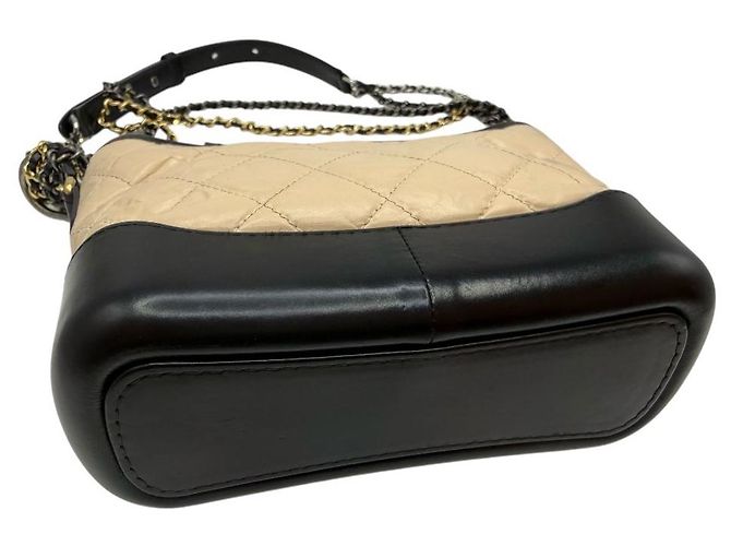 Chanel Bolsa de ombro hobo Gabrielle pequena corrente bege Marrom - vista 5