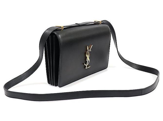 Saint Laurent Black Gold Dylan Accordion Flap Medium Shoulder Bag - view 3