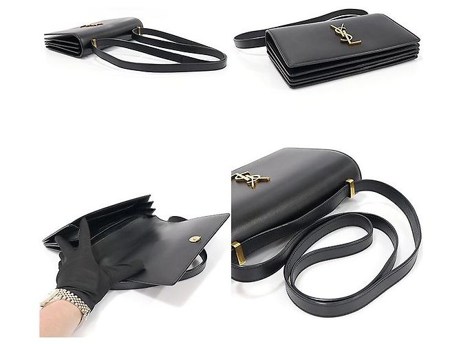 Saint Laurent Black Gold Dylan Accordion Flap Medium Shoulder Bag - view 5