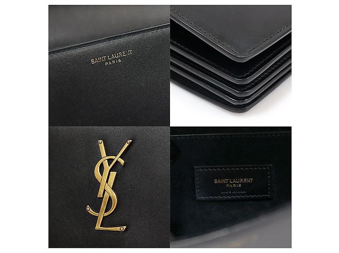 Saint Laurent Black Gold Dylan Accordion Flap Medium Shoulder Bag - view 7