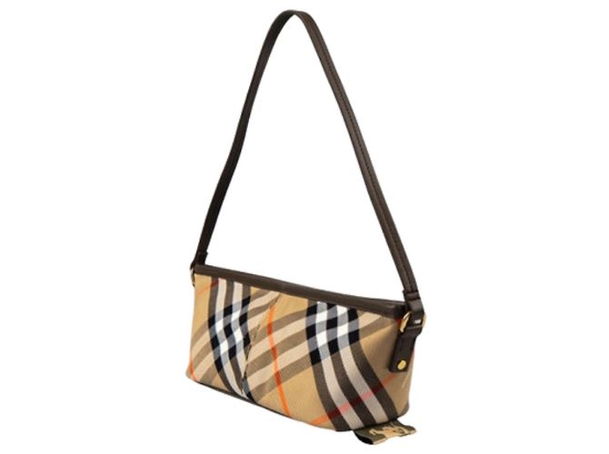 Burberry Borsa a Spalla Baguette Mini Sand Bianco - vista 3