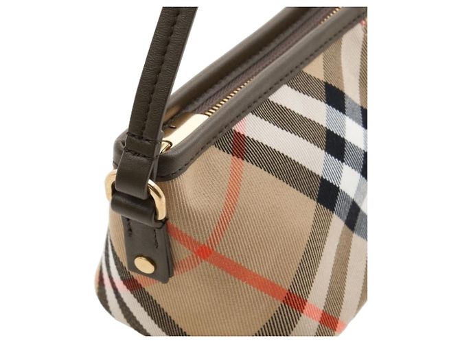 Burberry Borsa a Spalla Baguette Mini Sand Bianco - vista 6