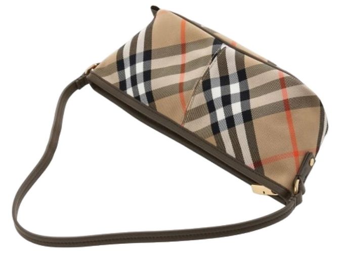 Burberry Borsa a Spalla Baguette Mini Sand Bianco - vista 9
