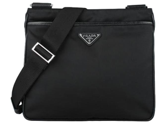 Prada Bolsa transversal Saffiano com logo triangular Preto - vista 2
