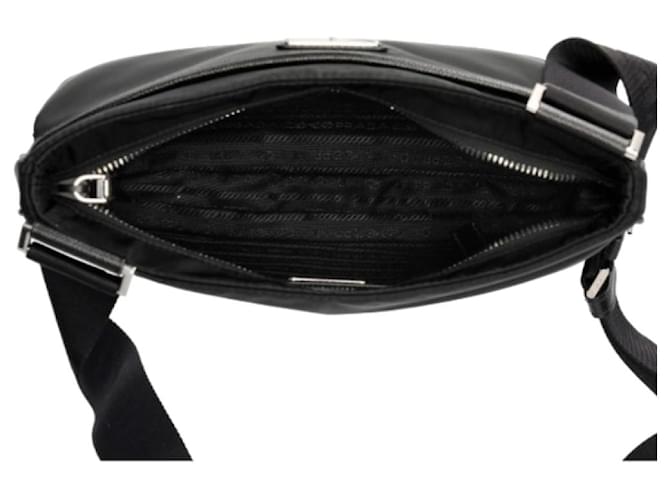 Prada Bolsa transversal Saffiano com logo triangular Preto - vista 8