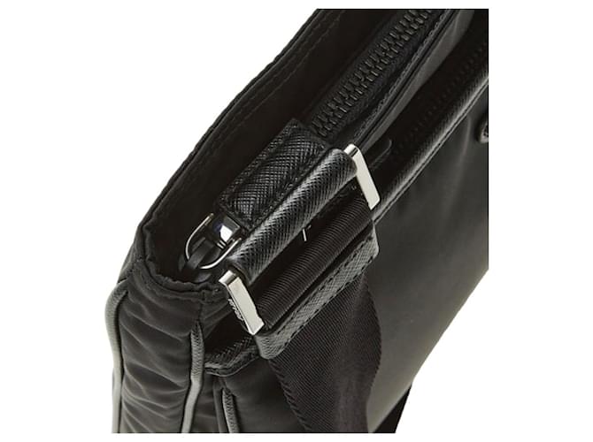 Prada Bolsa transversal Saffiano com logo triangular Preto - vista 9