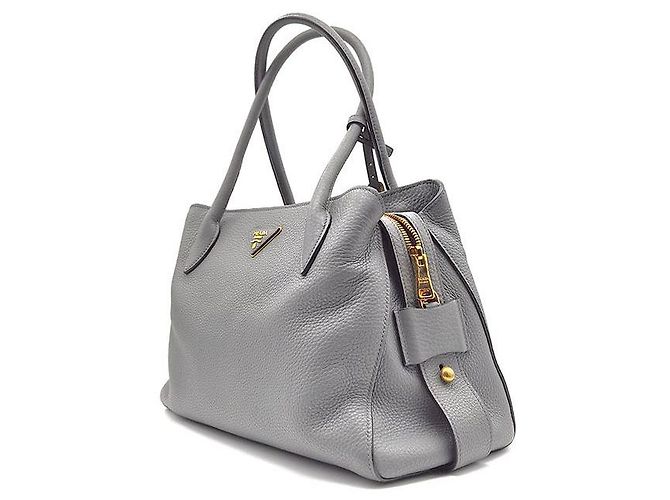 Prada Borsa Tote e Borsa a Spalla in Vitello Daino Marrone - vista 2