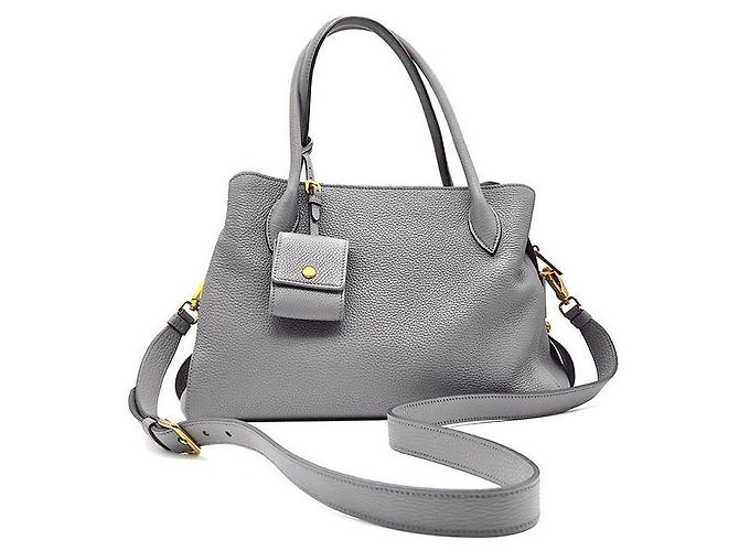 Prada Borsa Tote e Borsa a Spalla in Vitello Daino Marrone - vista 3