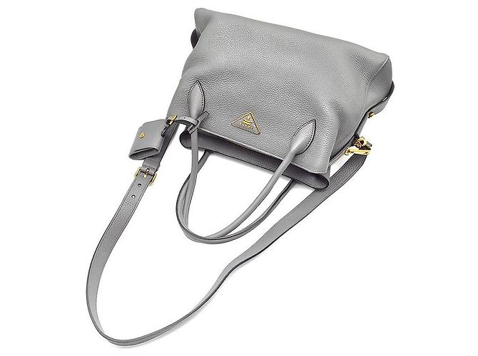 Prada Borsa Tote e Borsa a Spalla in Vitello Daino Marrone - vista 4