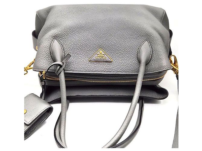 Prada Borsa Tote e Borsa a Spalla in Vitello Daino Marrone - vista 6