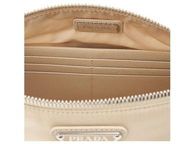 Prada Clutch Desert in nylon Bianco - vista 5
