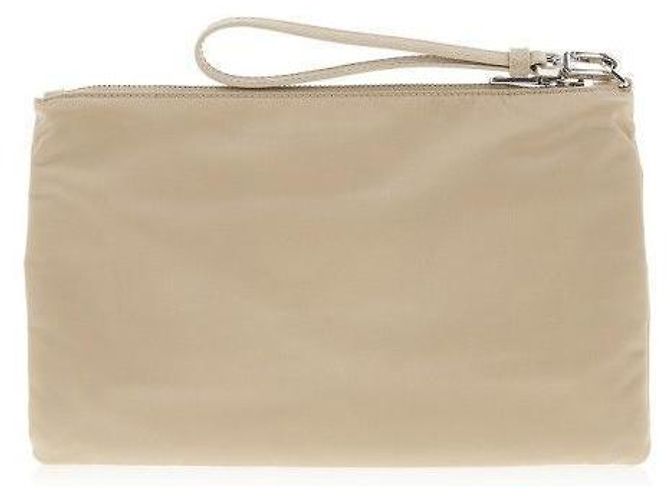 Prada Clutch Desert in nylon Bianco - vista 6