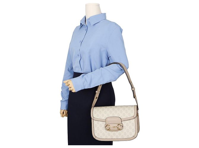 Gucci Borsa a spalla media Horsebit Marrone - vista 11