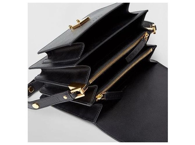 Marni Borsa Trunk Saffiano Media Nero - vista 10