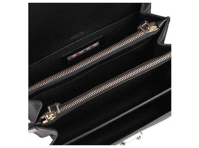 Marni Borsa Trunk Saffiano Media Nero - vista 11