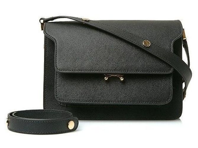 Marni Borsa Trunk Saffiano Media Nero - vista 2