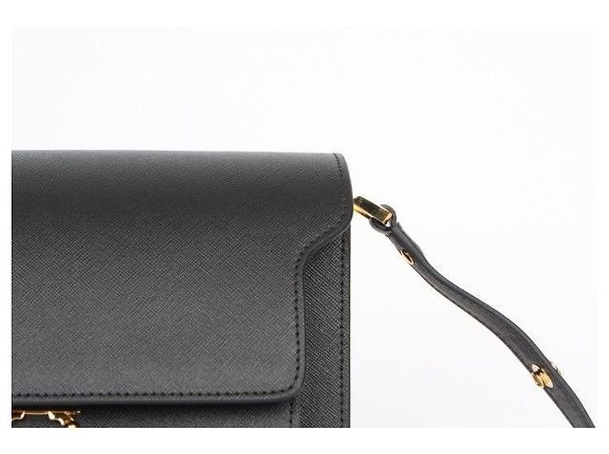 Marni Borsa Trunk Saffiano Media Nero - vista 6