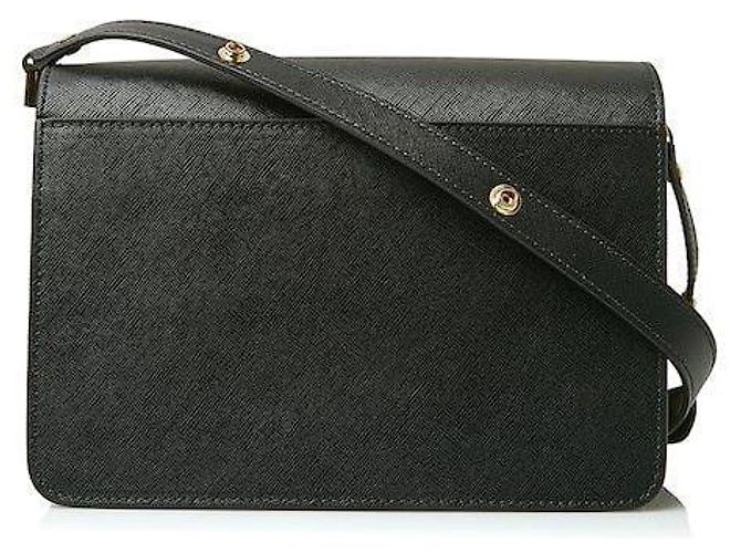 Marni Borsa Trunk Saffiano Media Nero - vista 7