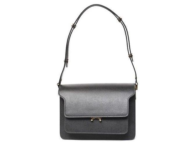 Marni Borsa Trunk Saffiano Media Nero - vista 8