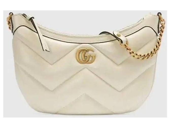 Gucci Borsa a Spalla GG Marmont Piccola Bianco - vista 4