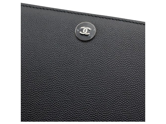 Chanel Portafoglio Longo Zippy Organizer in Caviar Nero e CC Argento - vista 5